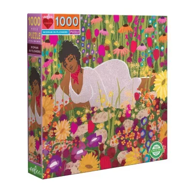 Eeboo Piece And Love Woman In Flowers 1000 Piece Square Jigsaw Puzzle  23" X 23" Square Puzzle