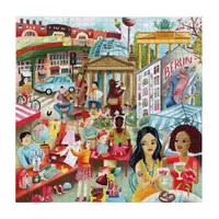 Eeboo Piece And Love Berlin Life 1000 Piece Square Jigsaw Puzzle  23" X 23" Square Puzzle