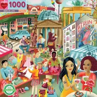 Eeboo Piece And Love Berlin Life 1000 Piece Square Jigsaw Puzzle  23" X 23" Square Puzzle