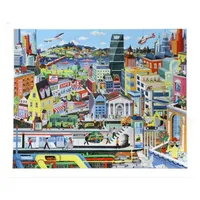 Eeboo Within The City 48 Piece Giant Floor Jigsaw Puzzle  30" X 24" Puzzle Puzzle
