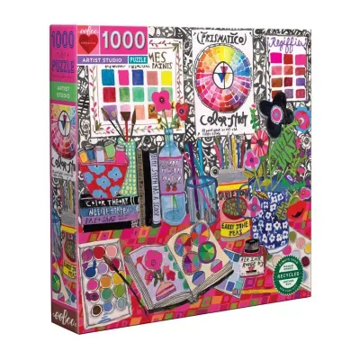 Eeboo Piece And Love Artist Studio 1000 Piece Square Jigsaw Puzzle  23" X 23" Square  By Woodstock  Ny Artist  Sharon Nullmeyer Puzzle