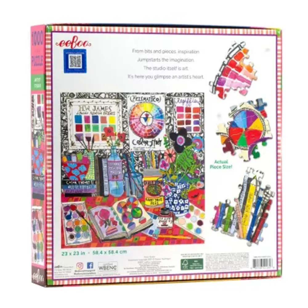 Eeboo Piece And Love Artist Studio 1000 Piece Square Jigsaw Puzzle  23" X 23" Square  By Woodstock  Ny Artist  Sharon Nullmeyer Puzzle