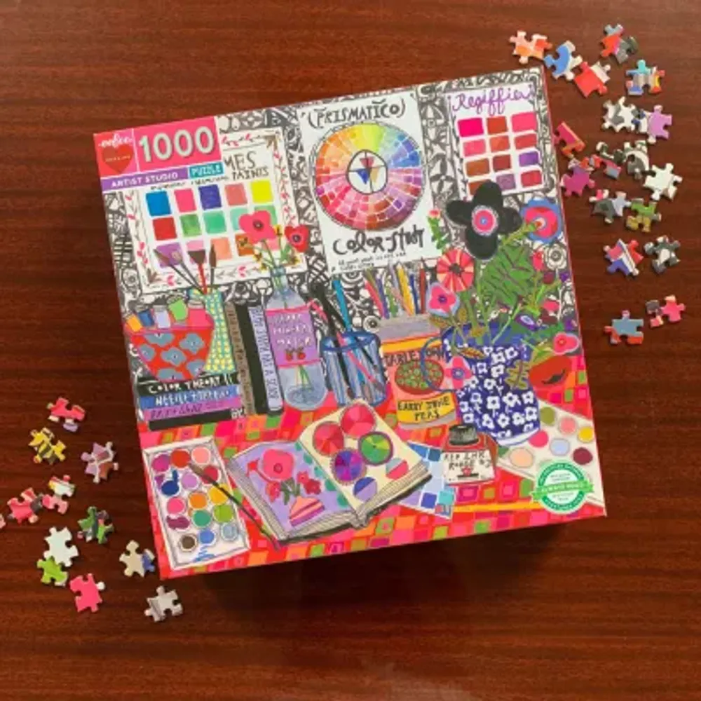 Eeboo Piece And Love Artist Studio 1000 Piece Square Jigsaw Puzzle  23" X 23" Square  By Woodstock  Ny Artist  Sharon Nullmeyer Puzzle