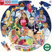 Eeboo International Women'S Day 100 Piece Round Puzzle  23" In Diameter Puzzle