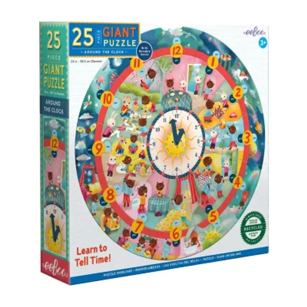 Eeboo Around The Clock Round Jigsaw Puzzle  23" In Diameter Puzzle