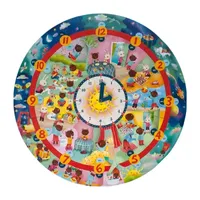 Eeboo Around The Clock Round Jigsaw Puzzle  23" In Diameter Puzzle