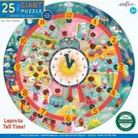 Eeboo Around The Clock Round Jigsaw Puzzle  23" In Diameter Puzzle