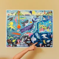 Eeboo Within The Sea 48 Piece Giant Floor Jigsaw Puzzle  30" X 24" Puzzle Puzzle