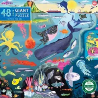 Eeboo Within The Sea 48 Piece Giant Floor Jigsaw Puzzle  30" X 24" Puzzle Puzzle