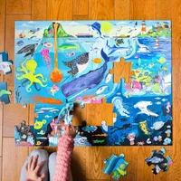 Eeboo Within The Sea 48 Piece Giant Floor Jigsaw Puzzle  30" X 24" Puzzle Puzzle