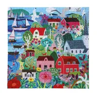 Eeboo Piece And Love Swedish Fishing Village 1000 Piece Square Puzzle  23" X 23" Square Puzzle