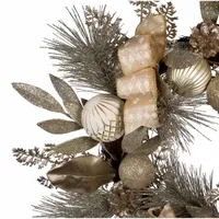Kurt Adler Gold And Champagne Rattan Indoor Christmas Wreath