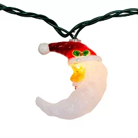 Kurt Adler UL 10-Light Santa Moon Face Light Set