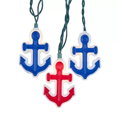 Kurt Adler UL 10-Light Red and Blue Anchor Light Set