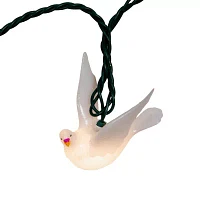 Kurt Adler UL 10-Light Glitter Dove Light Set