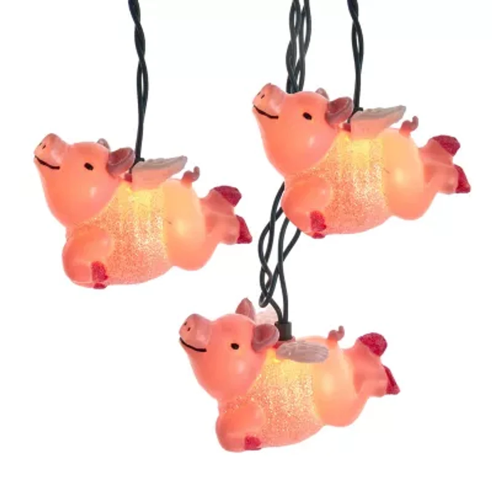Kurt Adler UL 10-Light Flying Pig Light Set