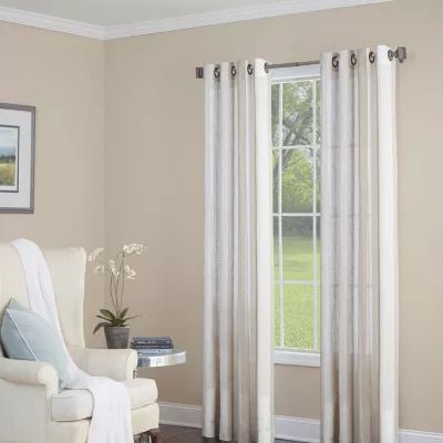 Stratford Park Maritza Sheer Grommet Top Single Curtain Panel