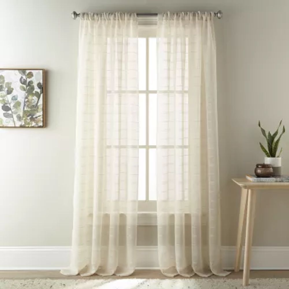 Stratford Park Karina Sheer Rod Pocket Set of 2 Curtain Panel