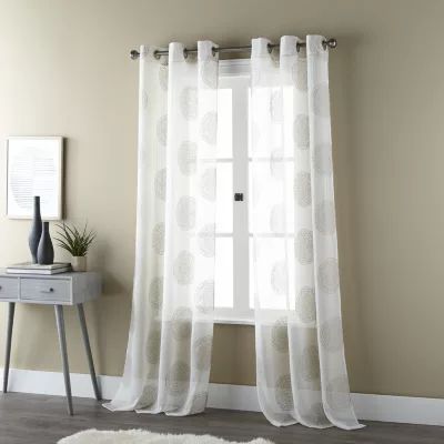 Stratford Park Sherry Grommet Top Sheer Set of 2 Curtain Panels