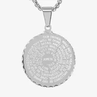 Steeltime Lord's Prayer Mens Stainless Steel Pendant Necklace