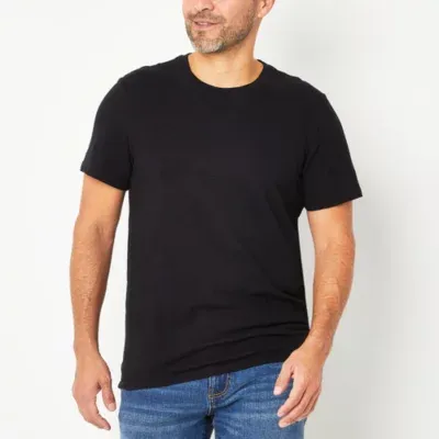 mutual weave Mens Crew Neck Short Sleeve Slub T-Shirt