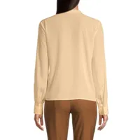 Worthington Womens Crew Neck Long Sleeve Blouse