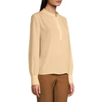 Worthington Womens Crew Neck Long Sleeve Blouse