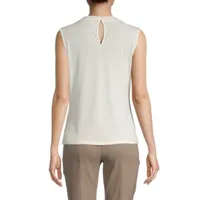 Worthington Womens Sleeveless Mock Neck Top