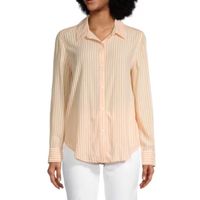 Liz Claiborne Womens Long Sleeve Regular Fit Button-Down Shirt