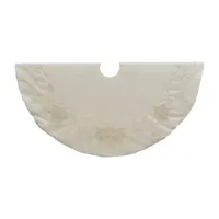 Kurt Adler 54in Ivory With Pearl Beads Indoor Tree Skirt