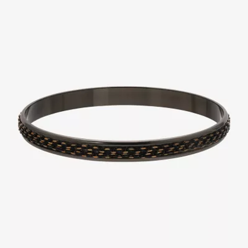 1928 Black Tone Chain Wrapped Bangle Bracelet