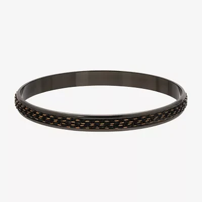 1928 Black Tone Chain Wrapped Bangle Bracelet