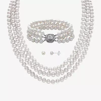 White Cultured Freshwater Pearl Sterling Silver -pc. Jewelry Set