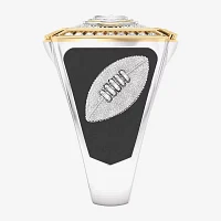 True Fans Fine Jewelry Green Bay Packers Mens 1/2 CT. Natural White Diamond 10K Two Tone Gold Fashion Ring