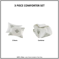 INK+IVY Tahli Cotton Blend 3-pc. Midweight Comforter Set