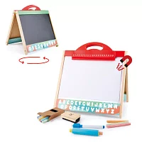 Hape Store & Go Easle: Double-Sided 5-pc. Easel