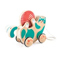 Hape Walk-A-Long: Roll & Rattle Kitten Discovery Toy