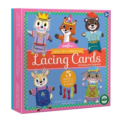 Eeboo Lacing Cards Woodland Friends Discovery Toy