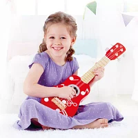 Hape Kids Wooden Toy Ukulele - Red Dot