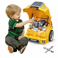 The Bubble Factory Motor Car Engine Workshop Yellow Bus