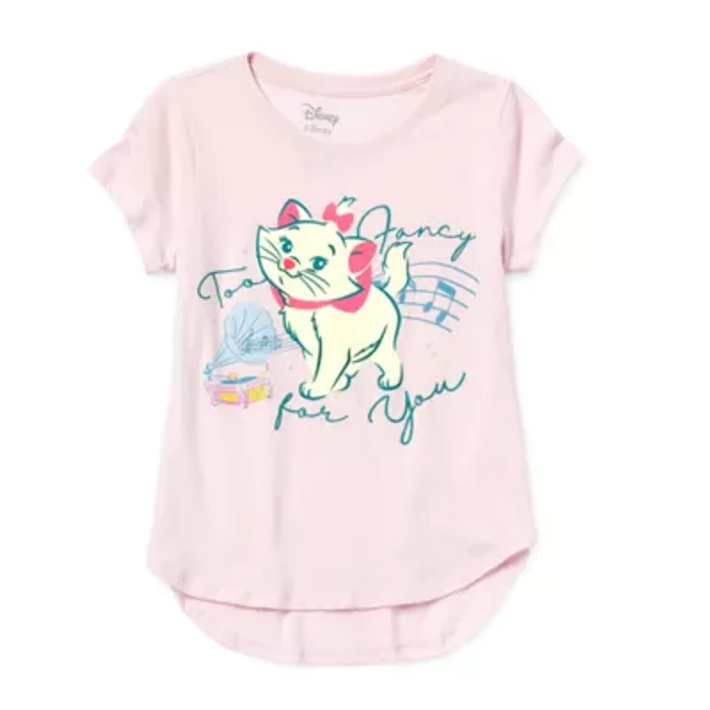 Little & Big Girls Round Neck Short Sleeve The Aristocats Graphic T-Shirt