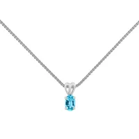 Womens Genuine Topaz Sterling Silver Pendant Necklace