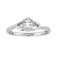 Womens Genuine Topaz Sterling Silver Solitaire Cocktail Ring