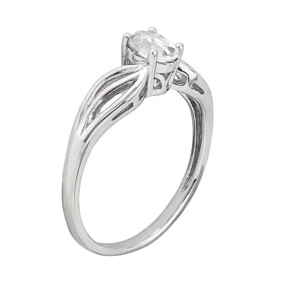 Womens Genuine Topaz Sterling Silver Solitaire Cocktail Ring