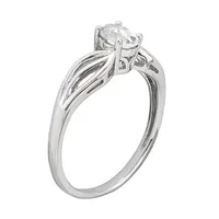 Womens Genuine Topaz Sterling Silver Oval Solitaire Cocktail Ring