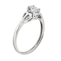 Womens Genuine White Topaz Sterling Silver Delicate Cocktail Ring