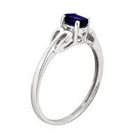 Womens Lab Created Blue Sapphire Sterling Silver Oval Promise Ring