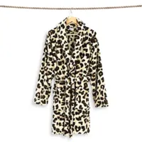 Linum Home Textiles Super Plush Luxurious Soft Leopard Print Bathrobe