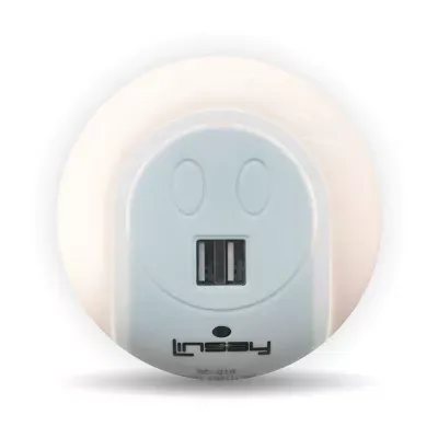 LINSAY® Smart LED Light Lamp Wall Sensor with 2 USB Charger Charging Station