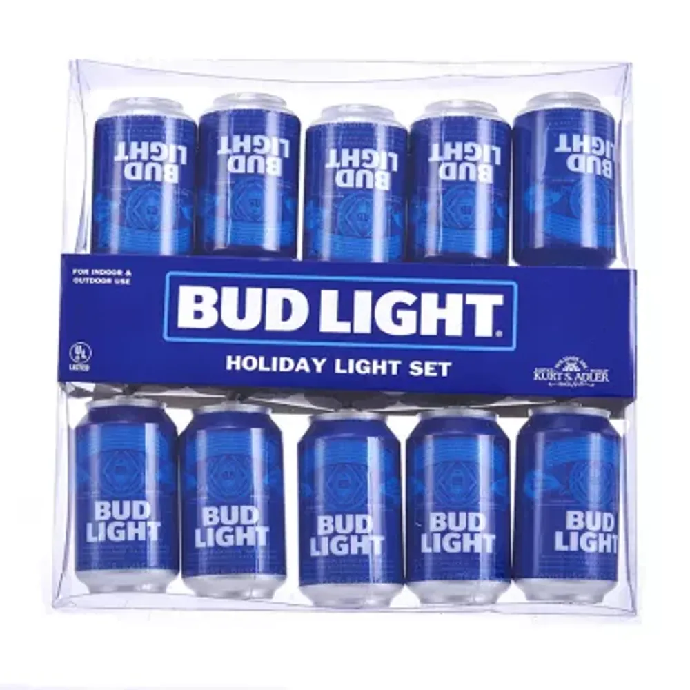 Kurt Adler Budweiser® Bud Light Beer Can New Logo Light Set